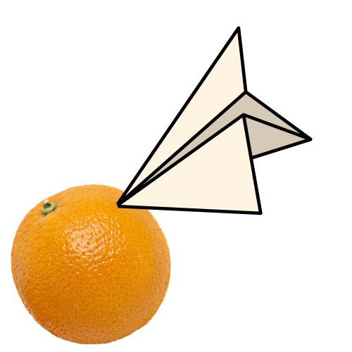 Paper plane in orange